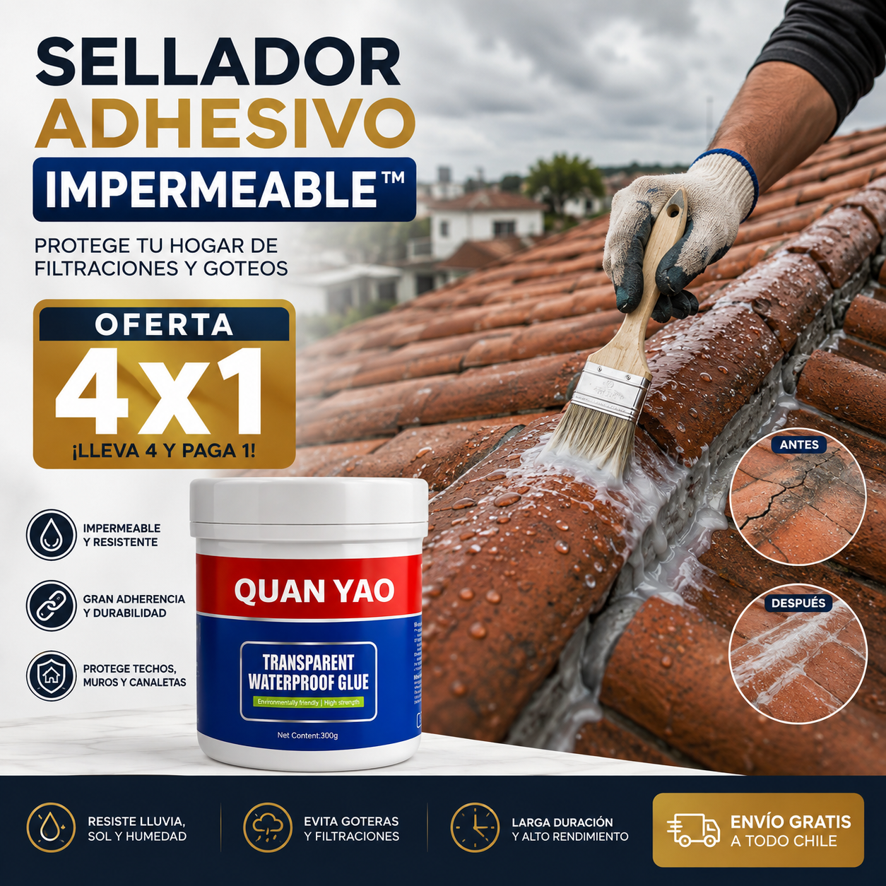 Sellador Adhesivo Impermeable™ - Sella completamente tu hogar 4x1 / #1 productos de hogar en Chile