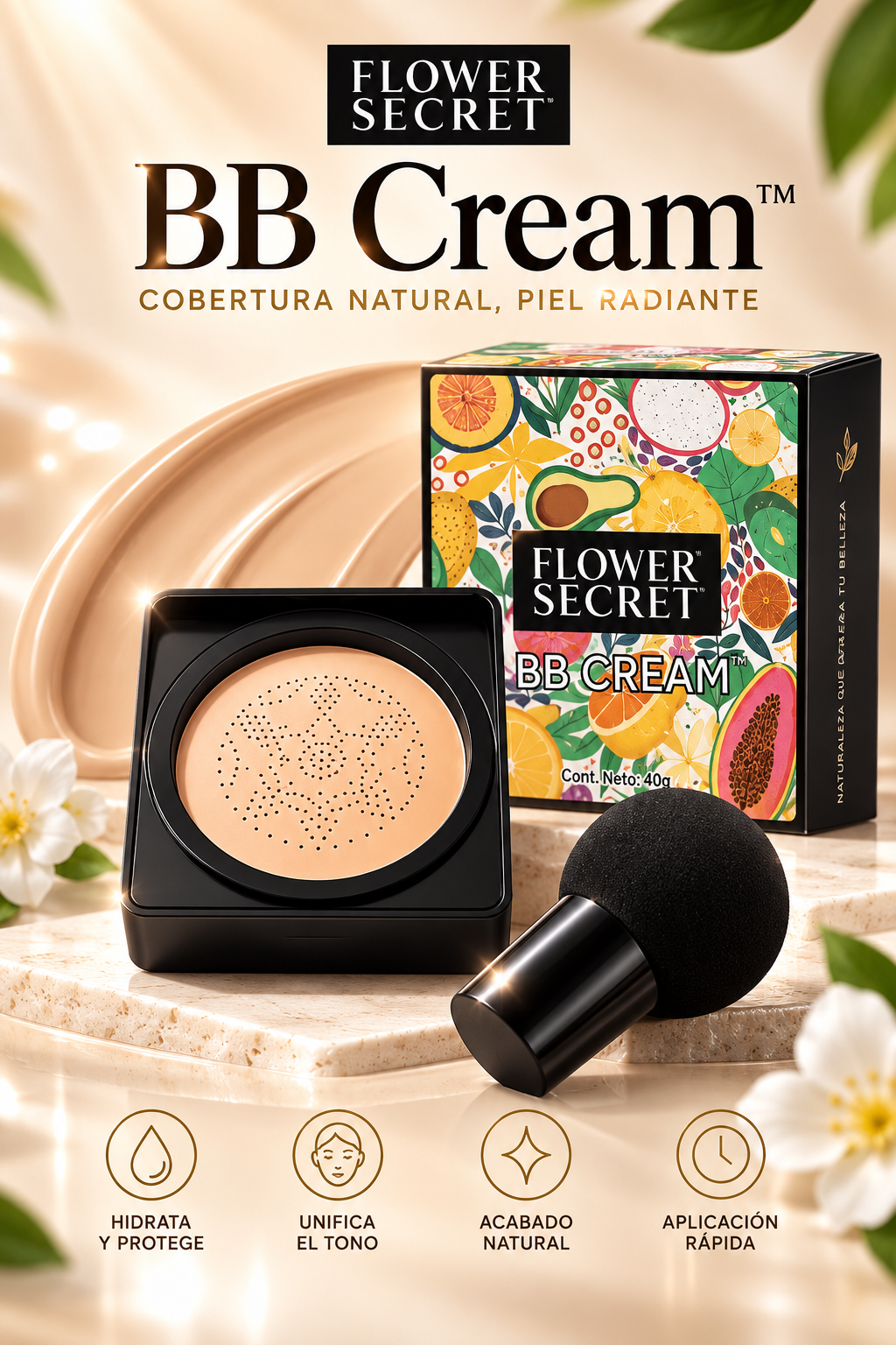 BB Cream™ Flower Secret - Base + Hidratante + Protector Solar - #1 productos de belleza y maquillaje en chile