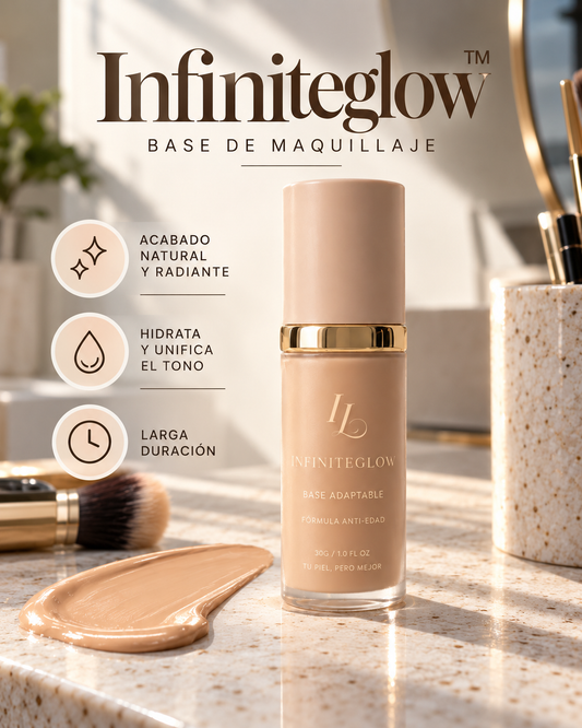 Infiniteglow™ - Base de Maquillaje Antiedad con SPF 50 – Se Adapta a tu Tono de Piel